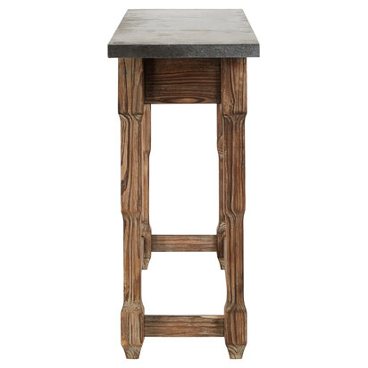 Elementary Antique Wood Finish Console Table
