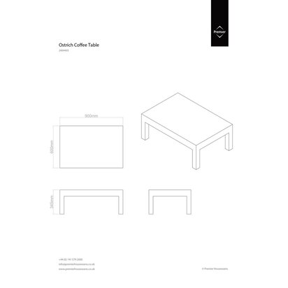 Ostrich Natural Leather Effect Coffee Table
