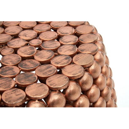 Templar Beaded Copper Finish Barrel Stool and Side Table