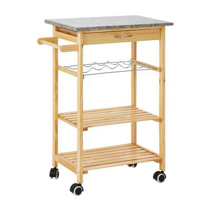 Renemont Glenn Pinewood Large Kitchen Trolley