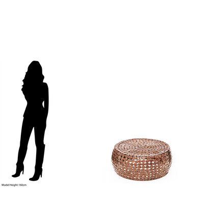 Templar Copper Finish Pebble Design Round Coffee Table
