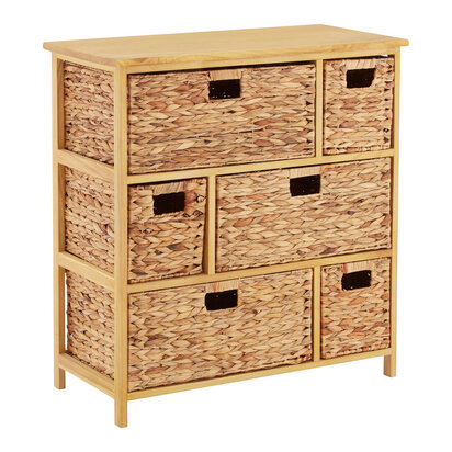 Evebrok Storage Unit with 6 Water Hyacinth Drawers