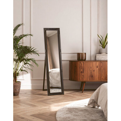 Brussels Vintage Floor Standing Black Chic Mirror