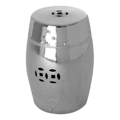 Torcello Complements Silver Finish Table And Stool