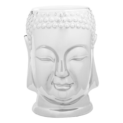 Torcello Complements Silver Buddha Ceramic Side Table