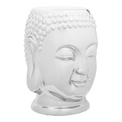 Torcello Complements Silver Buddha Ceramic Side Table