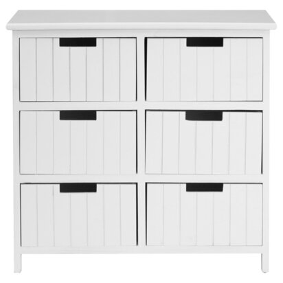 New England White Mdf 6 Drawers Chest
