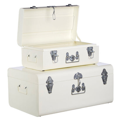 Parley Set of two Ivory Storage Trunks