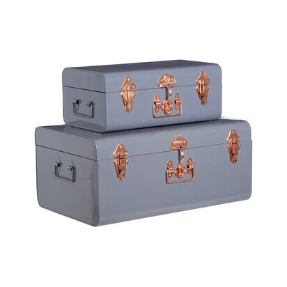 Parley Set of Two Grey Storage Trunks