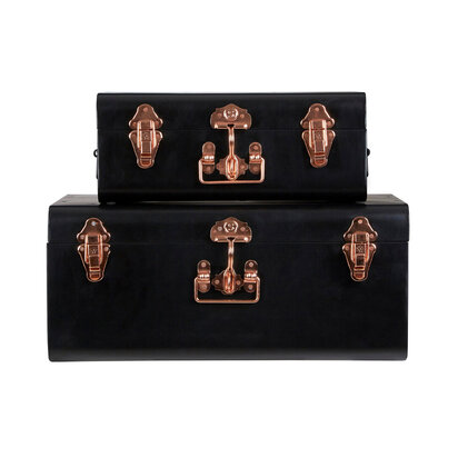 Parley Set of Two Black Storage Trunks