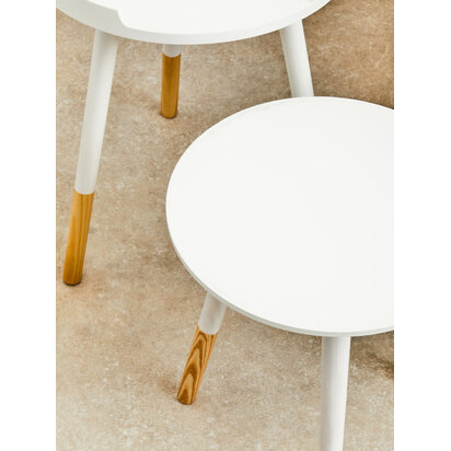Viborg Set Of Two White Round Side Tables
