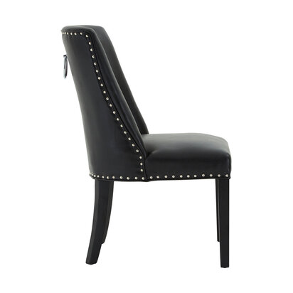 Coreywick Black Leather Effect Dining Chair