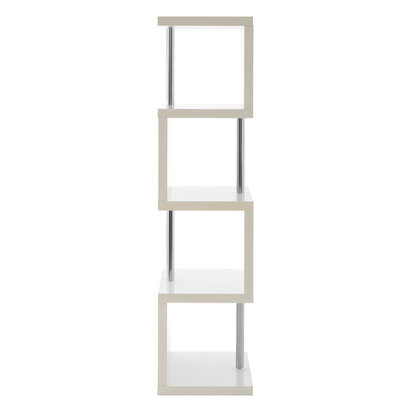 Maze 4 Tier White Gloss Shelf Unit
