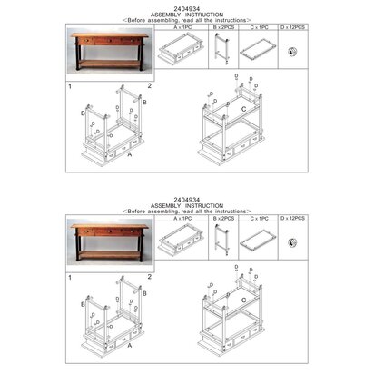 New Foundry 3 Drawer Console Table