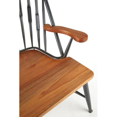 Daronhurst Walnut Wood And Metal Armchair