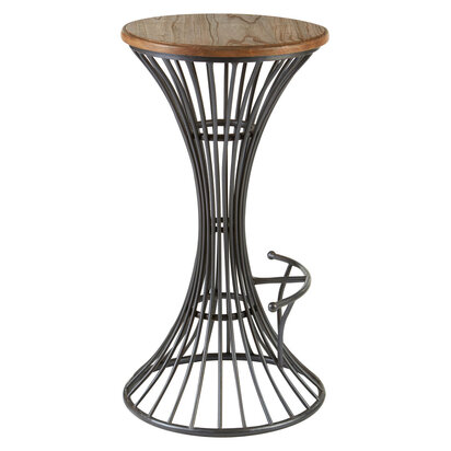 Daronhurst Elm Wood And Metal Bar Stool