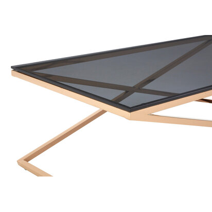 Oakeyham Glass Top Criss Cross Coffee Table