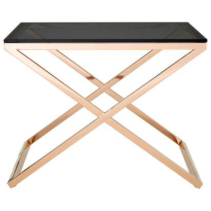 Montril Glass Top Criss Cross End Table