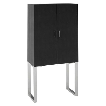 Pacific Black Faux Shark Skin Small Cabinet