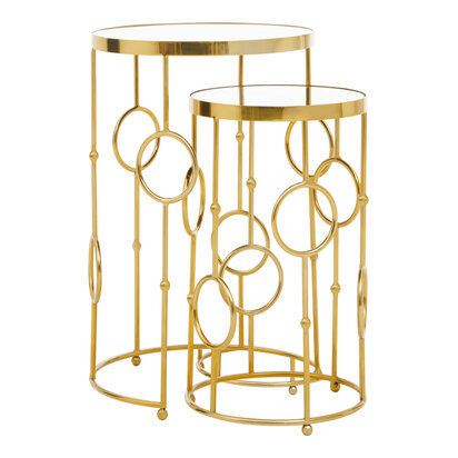 Avantis Set Of Two Gold Metal Tables