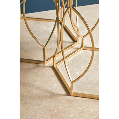 Avantis Set Of 2 Hexagon Champagne Finish Tables