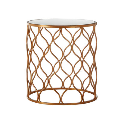 Avantis Set Of Two Mirrored Top Copper Tables