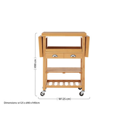 Harlow Bamboo Kitchen Trolley