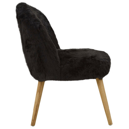 Soleyora Black Fur Effect Chair