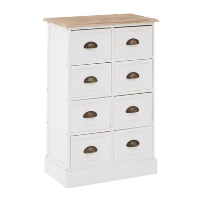 Austin White 8 Drawers Chest