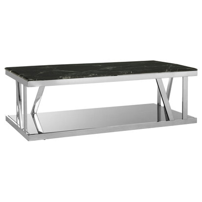 Ackley Silver Coffee Table with Marble Top
