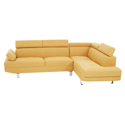 Hanover Ochre Linen Corner Sofa with Adjustable Headrests