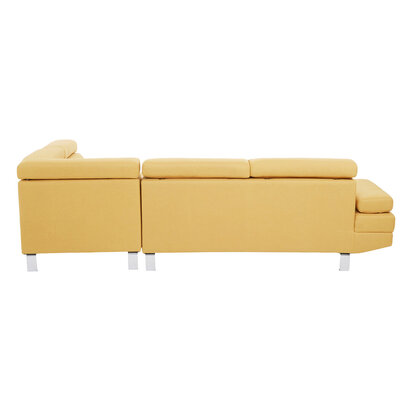 Harinwell Ochre Linen Corner Sofa with Adjustable Headrests