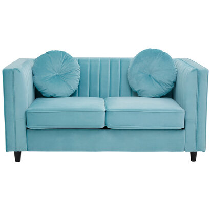 Farah Two Seat Green Velvet Sofa