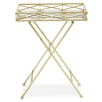 Jolie Rectangle Gold Tray Table