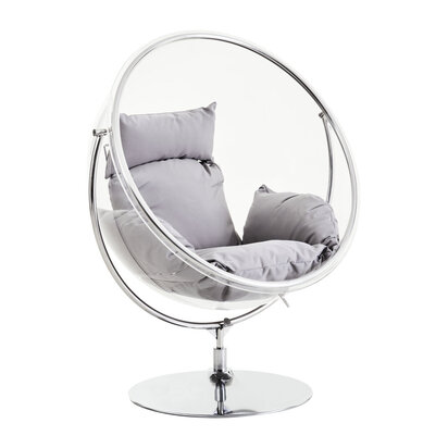 Goa Clear Swing Chair With Grey Cushions