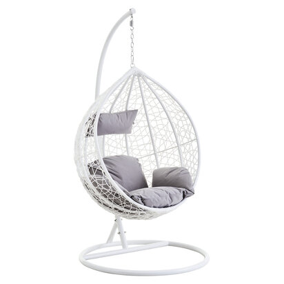 Goa White Rattan Effect Hanging Chair