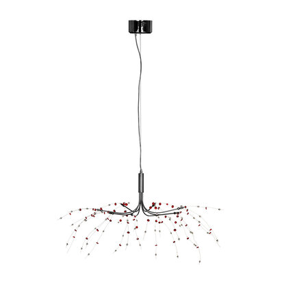 Xavia Red and Clear 8 Light Ceiling Light