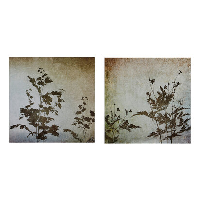 Madera Textured Florals Wall Plaques - Set of 2