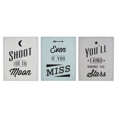Madera Shoot For The Moon Wall Plaque - Set of 3