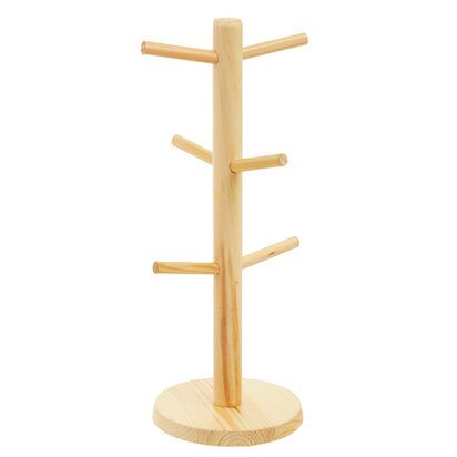 Nolan Pine Wood 6 Cup Mug Tree