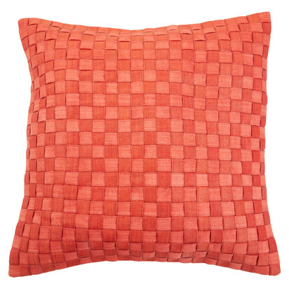 Abaca Weave Pattern Red Cushion Cover