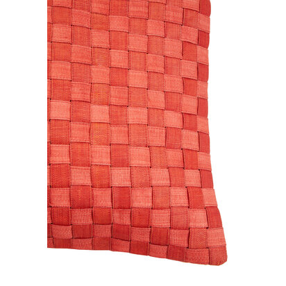 Abaca Weave Pattern Red Cushion Cover