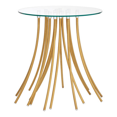 Kensington Townhouse Glass Top and Gold Base Side Table