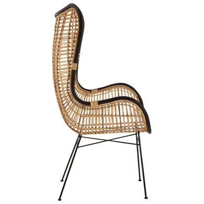 Marinbourne Natural Rattan Wingback Chair