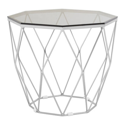 Allure Octagonal End Table With Brushed Nickel Base