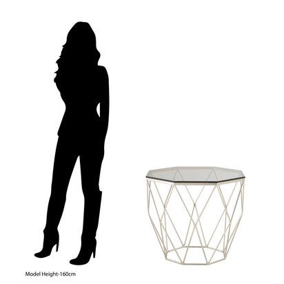 Allure Octagonal End Table With Brushed Nickel Base