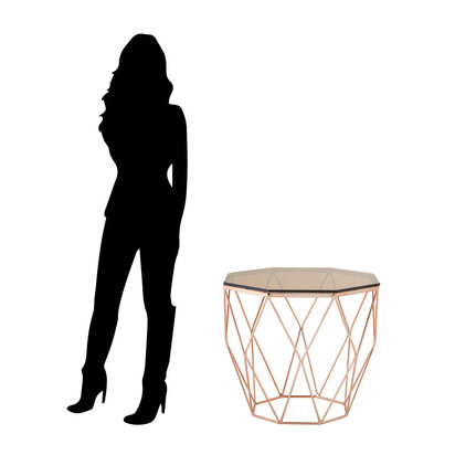 Allure End Table With Rose Gold Base