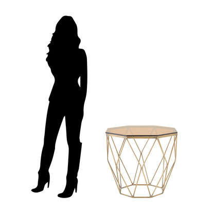 Allure End Table With Brushed Bronze Base