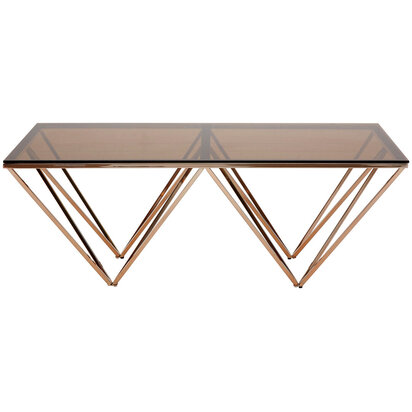 Allure Champagne Metal Prismatic Legs Coffee Table