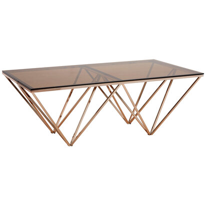 Allure Champagne Metal Prismatic Legs Coffee Table